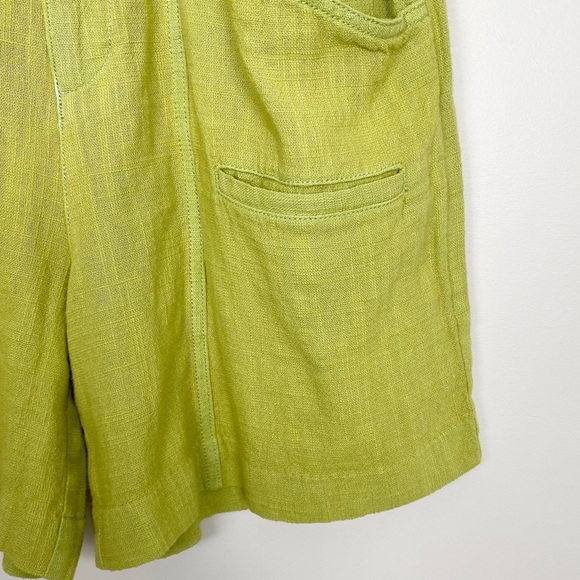 NWOT FREE PEOPLE Aloha Linen Shorts 2 Green High Rise - Picture 5 of 8